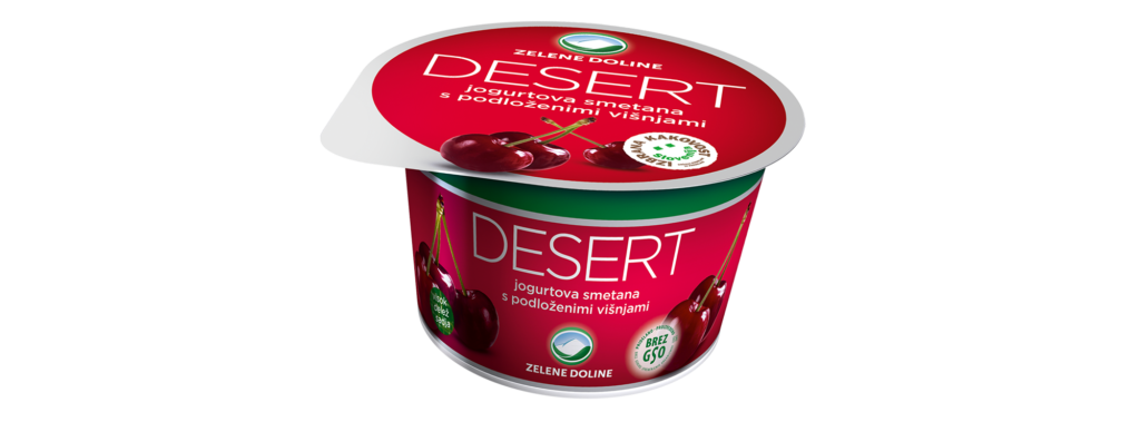 Desert jogurtova smetana s podloženimi višnjami