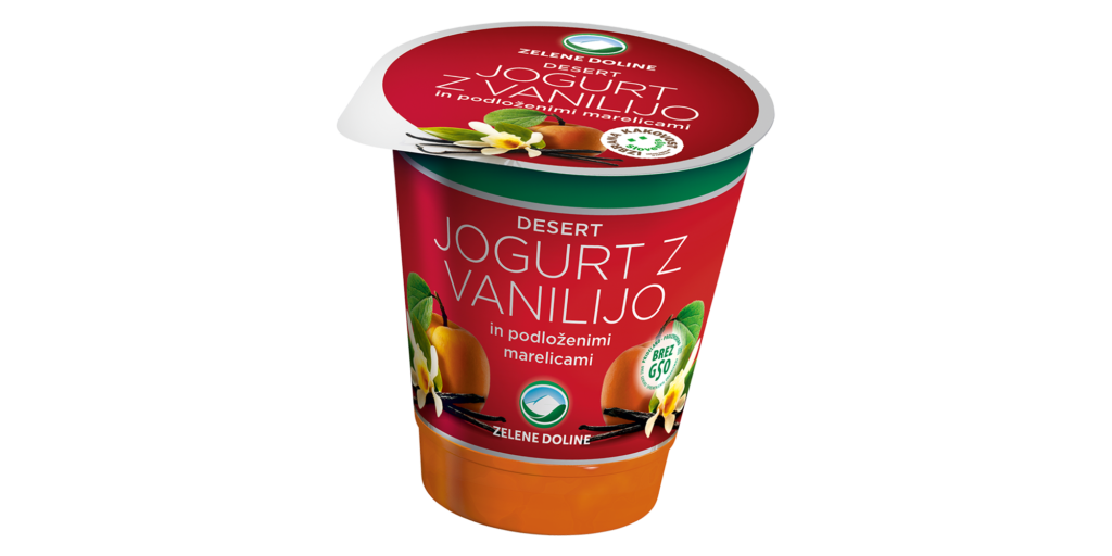 Jogurt z vanilijo in podloženimi marelicami