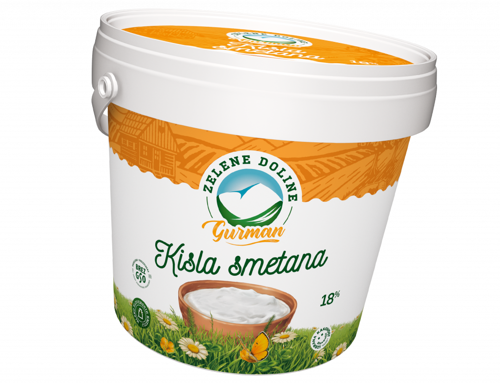 Kisla smetana 18 % m.m., ZELENE DOLINE, 900 g