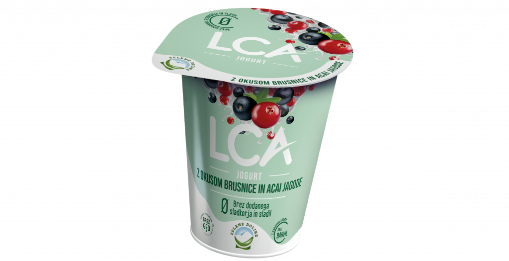 LCA jogurt z okusom brusnice in acai jagode brez dodanega sladkorja in sladil
