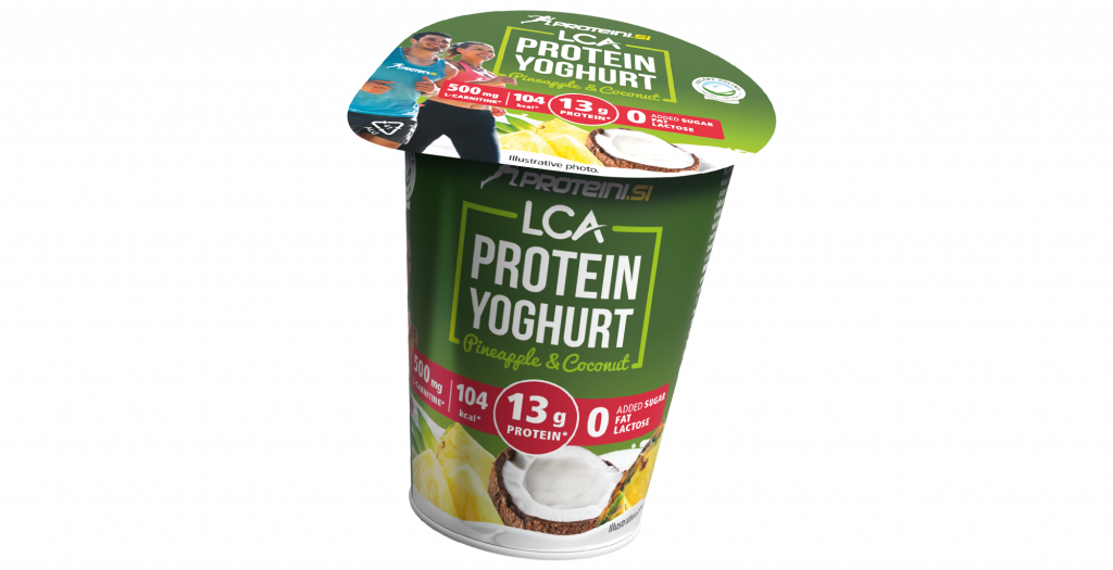 LCA PROTEINI.SI proteinski jogurt ananas in kokos